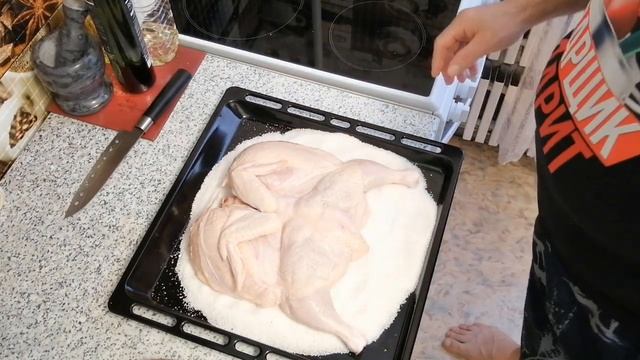 Курица на соли в духовке