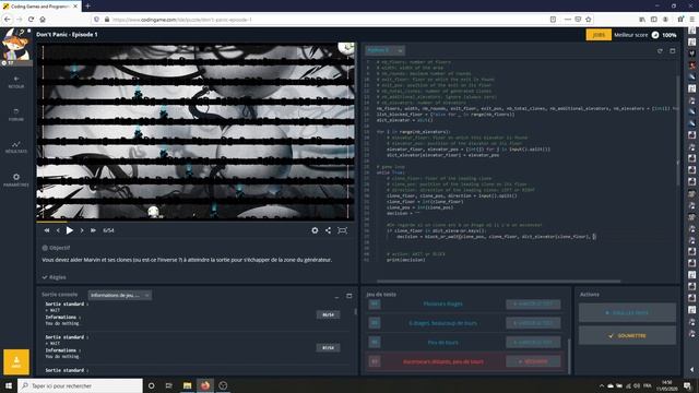 [Codingame - Puzzle moyen] - 18. Don't Panic - Episode 1 [Python3]