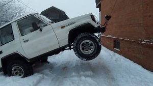 Переносная лебёдка RUNVA поднимает автомобиль. Испытания.