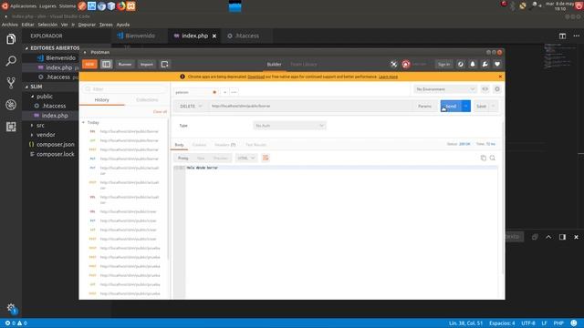 Curso de Slim rutas ,get, post, put, delete, map,.htacces смотреть онлайн