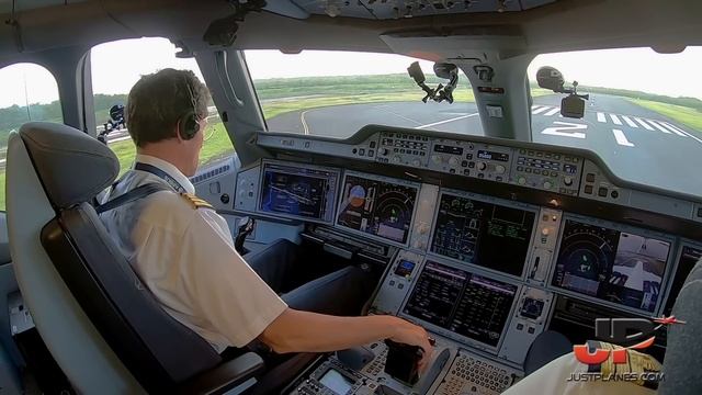 Airbus A350-1000 Cockpit Takeoff from the Caribbean  Air Caraibes A350XWB