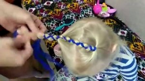 Причёска для девочки в детский сад на тонкие короткие шелковистые волосы.