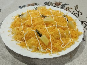 Салат с Ананасом и Курицей Нежный Или Дамский каприз