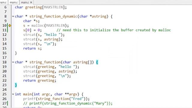 047 Strings and functions stack and heap | Welcome to the course C programming смотреть онлайн