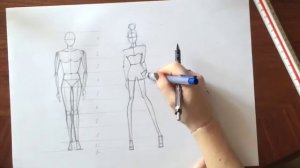 Fashion sketching  - скетч маркерами. Рисование фигуры человека. Drawing the human figure.