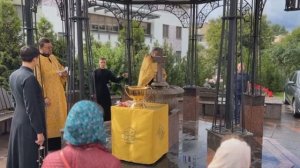 Водосвятный молебен в канун праздника Святых апостолов Петра и Павла на сербском Подворье в Москве