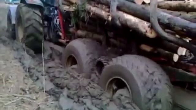 Трелевочный прицеп АРМАДА и трактор МТЗ - работа в лесу (Самый недорогой способ трелевки).mp4