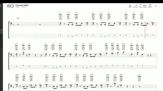 Mario Kart Wii - Coconut Mall - Bass Tab/Sheet Music смотреть онлайн