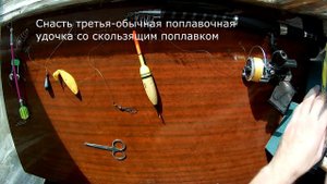 Ловим одним удилищем быстро меняя три разные снасти ))