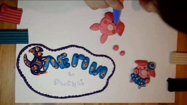 Свинка. Лепим из цветного пластилина животных. смотреть онлайн