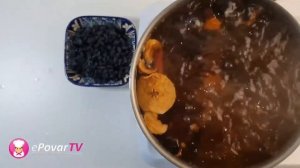 КОМПОТ ИЗ СУШЕНЫХ ПЕРСИКОВ - рецепт компота из сухофруктов: персик, изюм, чернослив и корица