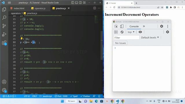 Increment and Decrement Operators || JavaScript tutorial for Beginners || Tutorial - 14
