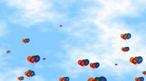 Футаж Воздушные шарики летят в небе. Фон для монтажа
