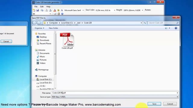 Code 128 barcode generator