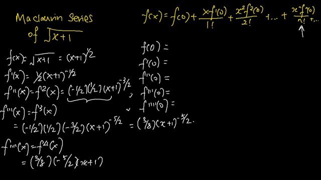 Maclaurin series of sqrt(x+1) смотреть онлайн