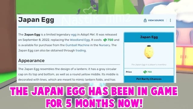 НОВОЕ ЯЙЦО В АДОПТ МИ! НОВЫЕ ПИТОМЦЫ! НОВОЕ ОБНОВЛЕНИЕ АДОПТ МИ РОБЛОКС! NEW EGG UPDATE ADOPT ME смотреть онлайн