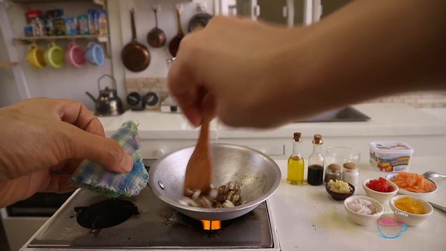 STIR FRY MUSHROOM kitchen TOYS REAL FOOD COOKING ASMR Cooking