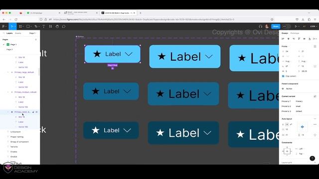 Advanced Prototyping in Figma using VARIANTS from Ovi Design Academy