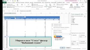 Контингент студентов с помощью сводных таблиц