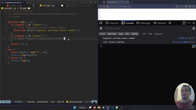 JAVASCRIPT TUTORIAL #88 Throw an Exception