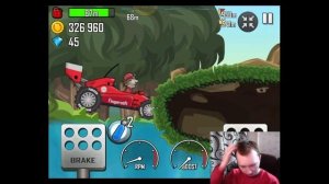 Проехал 1223 метров по этапу джунгли на аппарате гоночный кар в игре Hill Climb .mp4