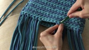 Макраме в вязании сумки, crochet and macrame bag