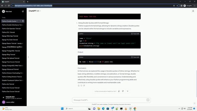 python double quotes in string