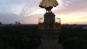 Bird view of Victory Colomn 
in Tiergarten park in Berlin