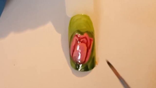 Тюльпан. Цветочный маникюр. Цветы гель лаком