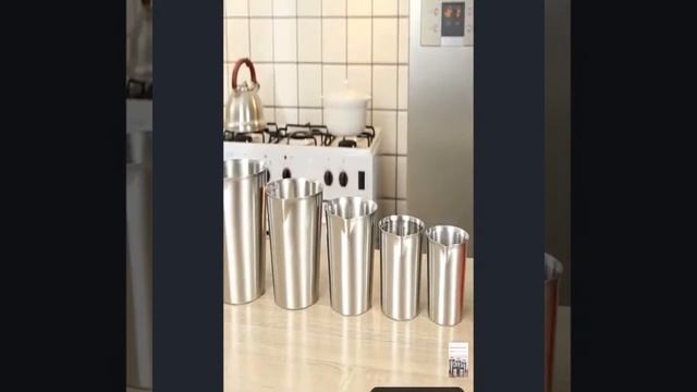 Стеклянный и металлический мерные стаканы с Алиэкспресс
