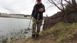 Мытищи, Рупасовский бесплатный пруд.Первая рыбалка в апреле 2022.