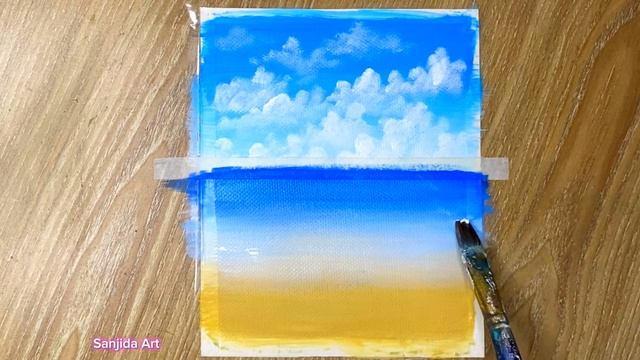 ? Seascape Painting using Only 3 colours / Acrylic Painting for Beginners