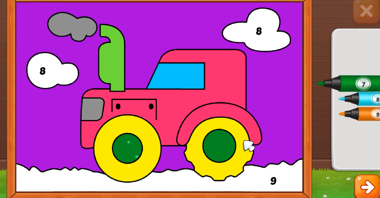 Уникальная раскраска 11. Раскрашиваем по цифрам. На Русском. смотреть онлайн