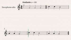 Русская народная песня "Василёк" видео-минусовка и ноты для саксофона-альта, темп 100