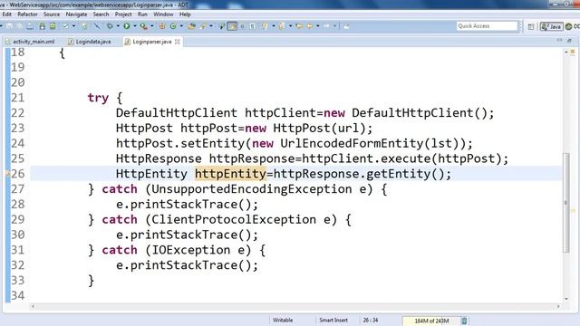 Android WebServices with java Servlet & MySQL by using HttpPost