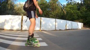 Ролики против моноколеса - кто быстрей?) 34 км/ч