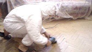 Ремонт своими руками. Циклёвка паркета УШМ.