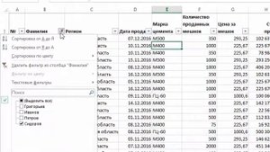 Выборка данных в Excel при помощи фильтров