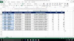 PART 64 - HOW TO FIND EMPLOYEES YEAR OF EXPERIENCE IN MS EXCEL BY USING FUNCTIONS (TAMIL)