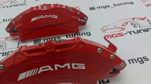 Накладки на суппорта AMG (RED+White) на Mercedes C-Class W205