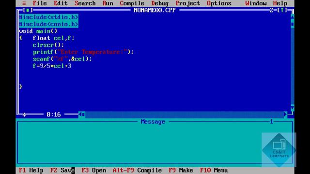 C Language Program |Input temperature in Celsius and convert it in  Fahrenheit | Computer | ICS2