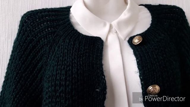 Бомбер спицами.Готовая работа.