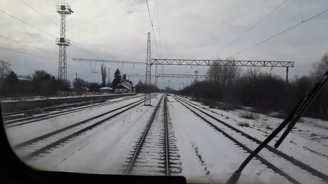 Поездка в кабине машиниста. Зима в Болгарии