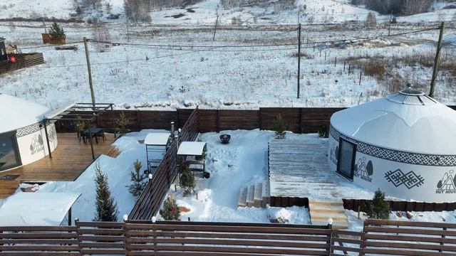Юрта с высоты птичьего полета  Глэмпинг Hut House