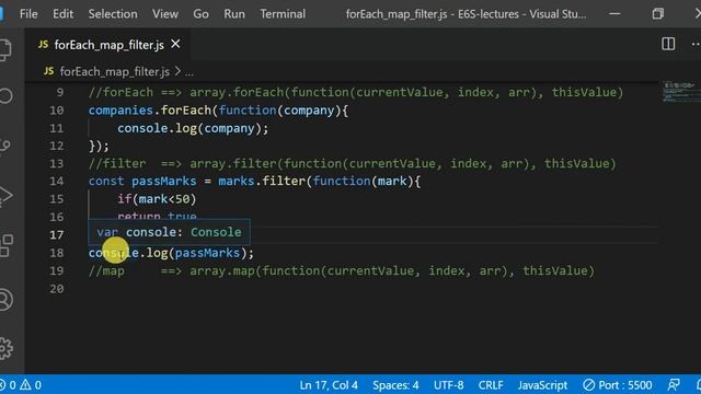 JS Array Methods - forEach, filter, map