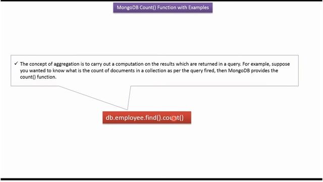MongoDB Count() Function with Example | MongoDB Tutorial for Beginners