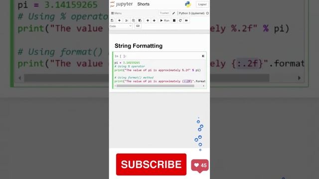 Python String Formatting - % Operator, format() Method and f-strings