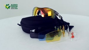 Очки солнцезащитные BRENDA с пятью сменными линзами, жесткий чехол, L002 C1 clear grey black