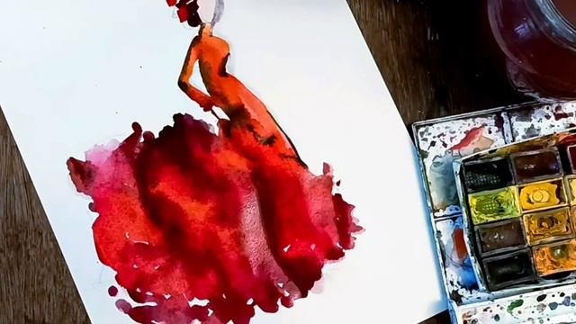 Акварель,рисования. Фламенко. Творчество,живопись.