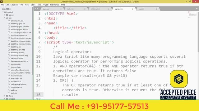 logical operator in java script with examples